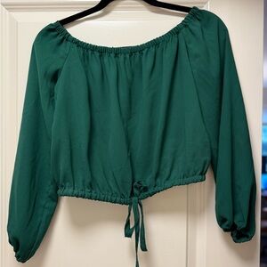 Emerald Green Off-Shoulder Women's Top